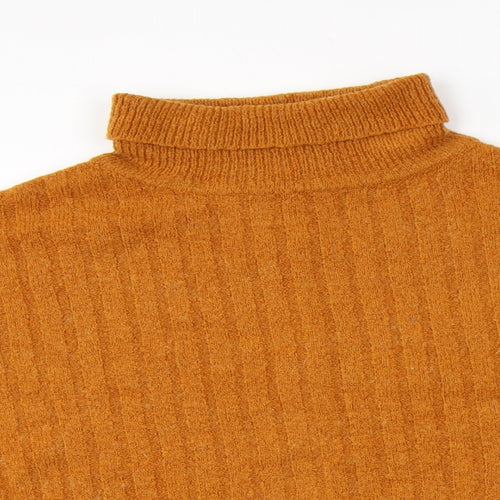 ASOS Womens Orange Roll Neck Acrylic Pullover Jumper Size 10