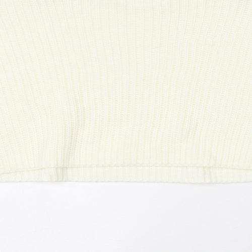 Missguided Womens White Round Neck Acrylic Pullover Jumper Size S