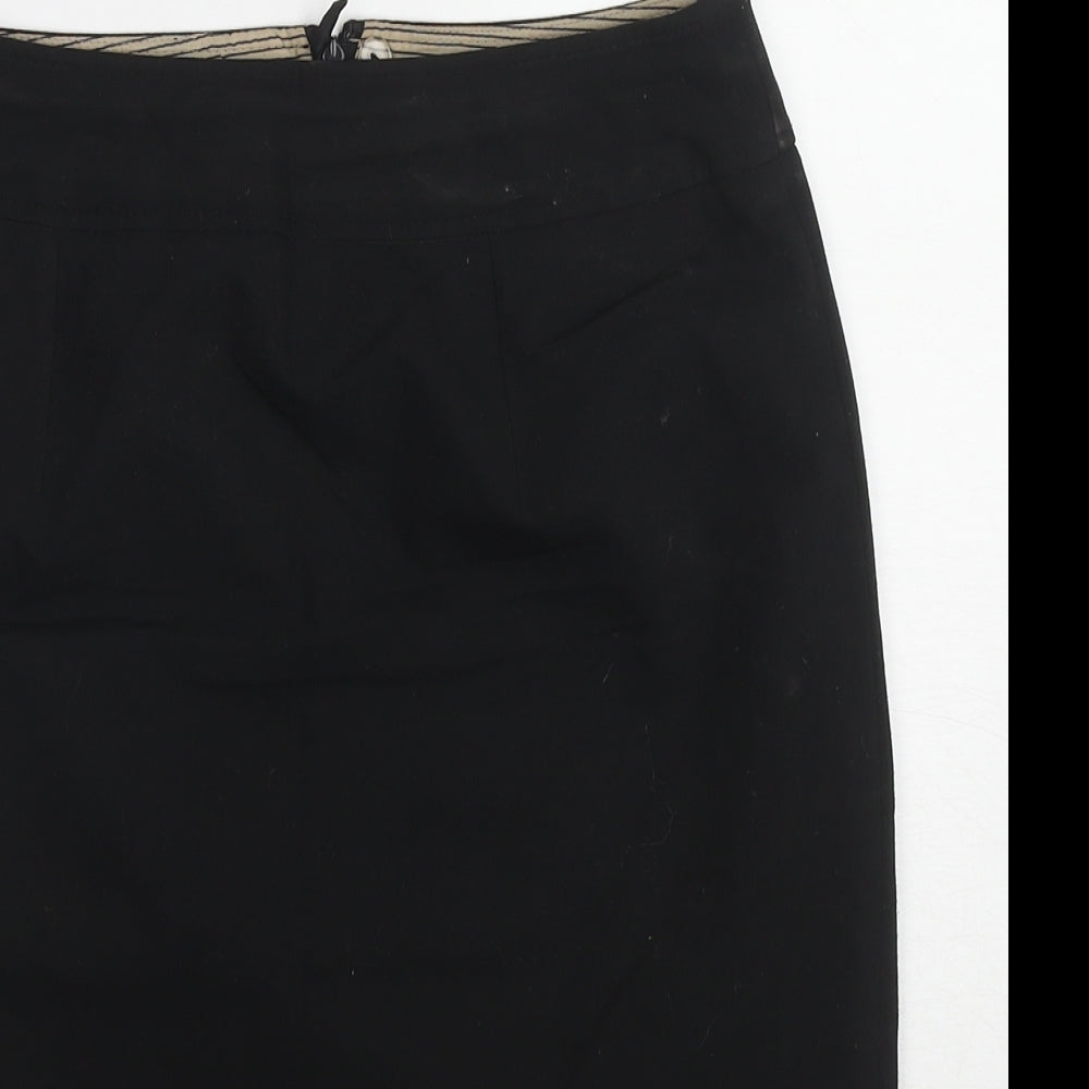 NEXT Womens Black Polyester Straight & Pencil Skirt Size 10 Zip