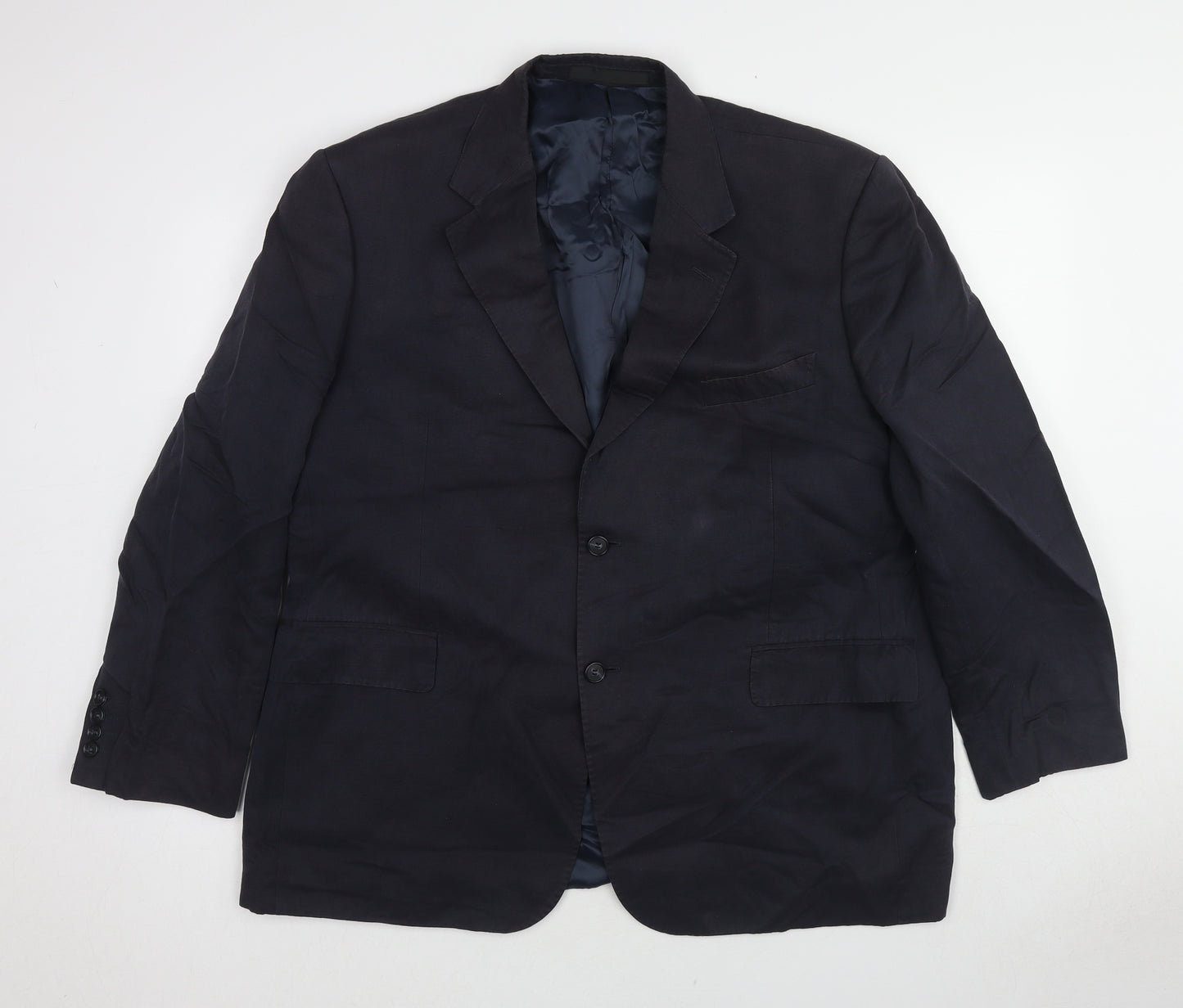 Marks and Spencer Mens Blue Linen Jacket Suit Jacket Size 46 Regular