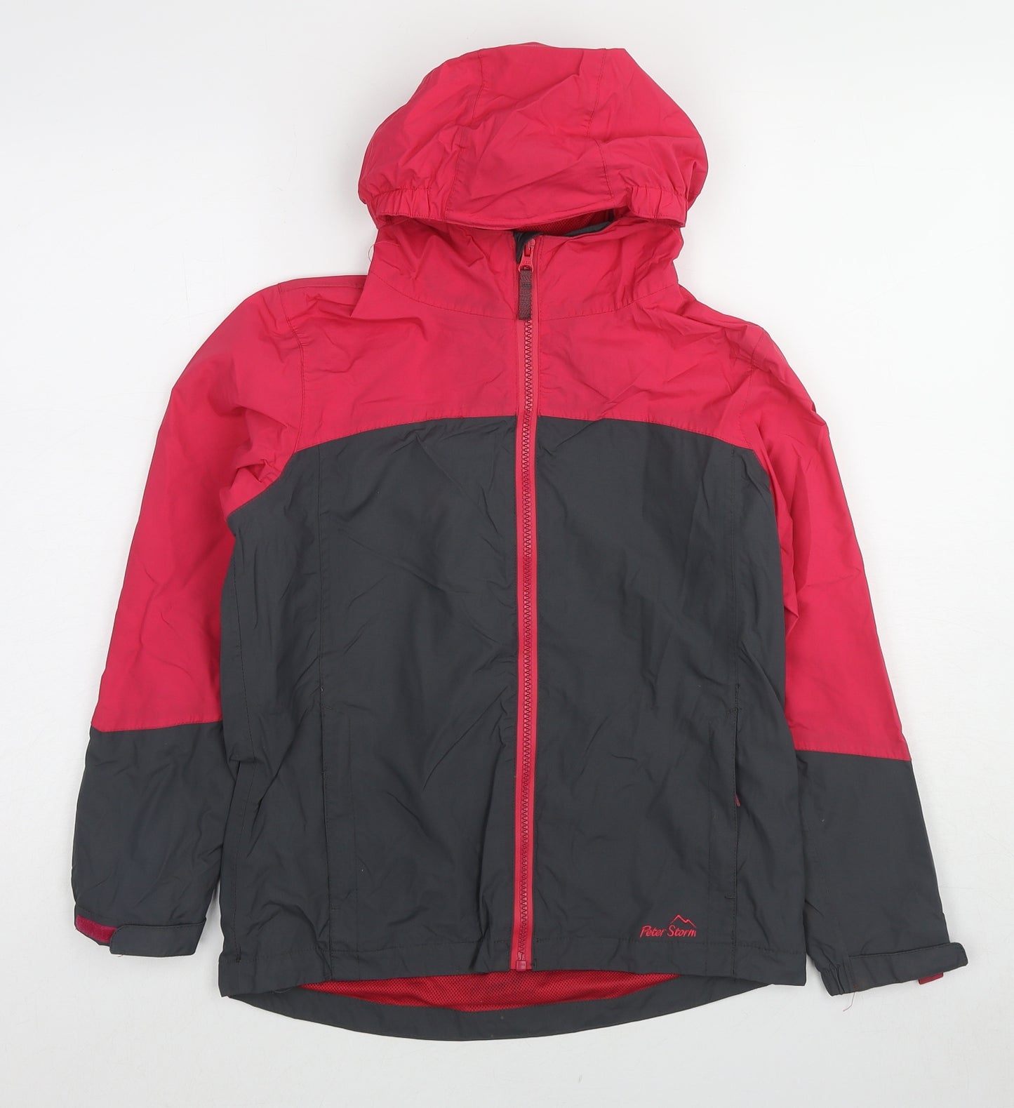 Peter Storm Girls Black Rain Coat Coat Size 9-10 Years Zip