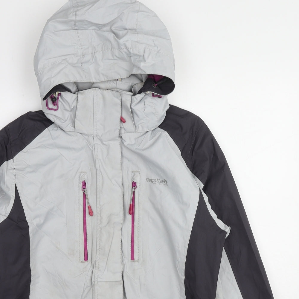 Regatta Womens Grey Windbreaker Jacket Size 12 Zip