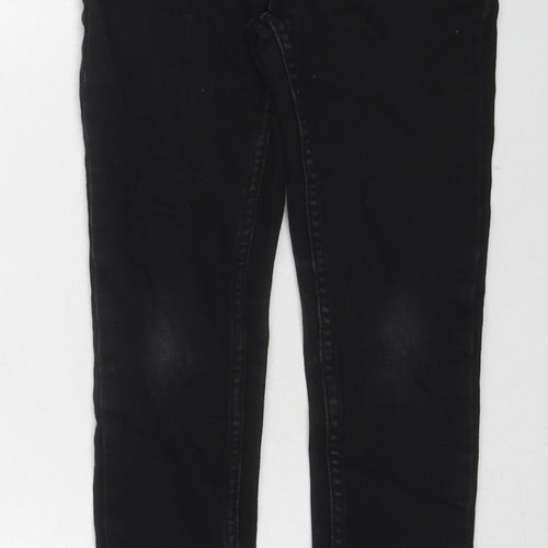 River Island Girls Black Cotton Skinny Jeans Size 8 Years Regular Zip