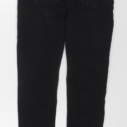 River Island Girls Black Cotton Skinny Jeans Size 8 Years Regular Zip