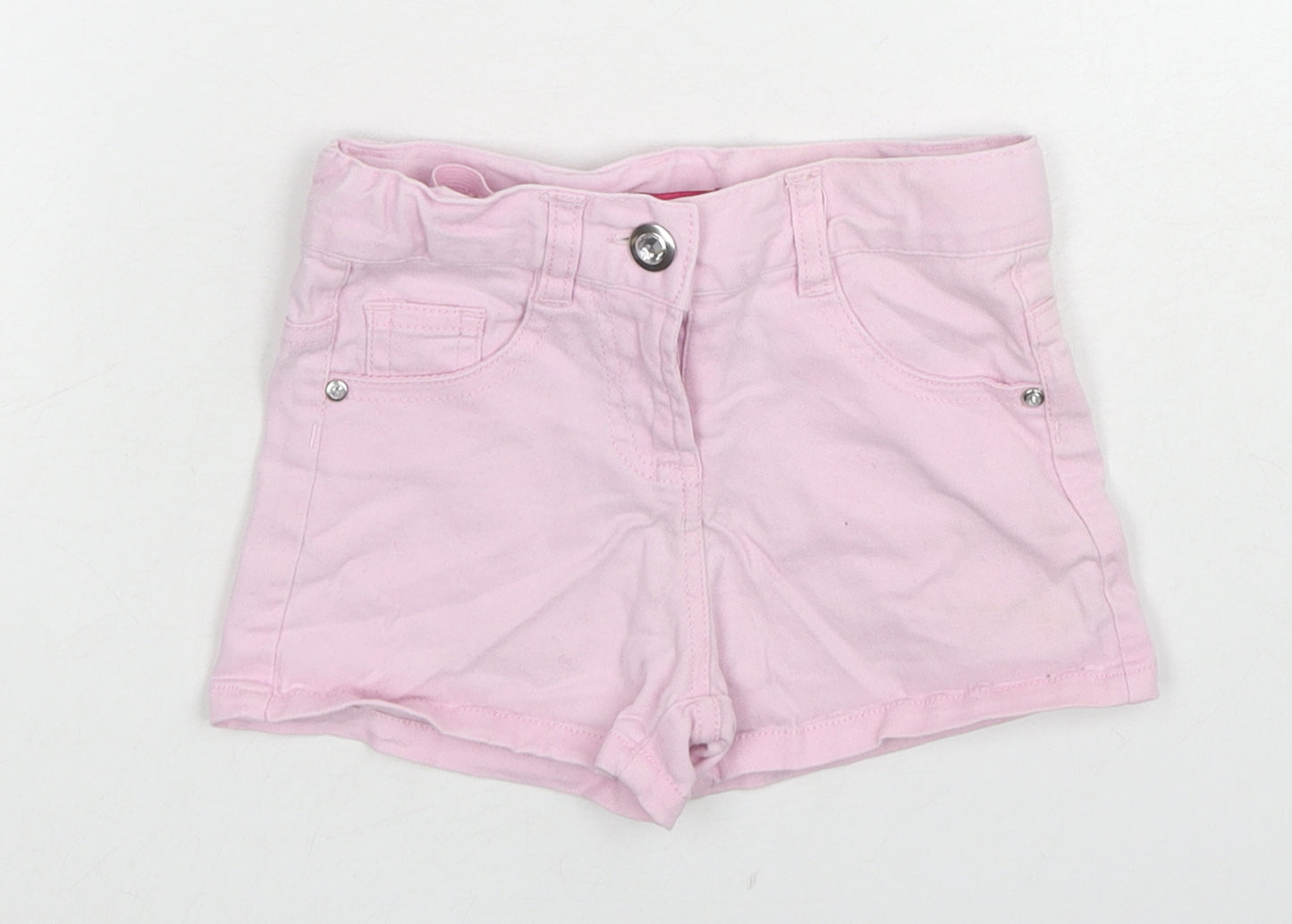 Young Dimension Girls Pink Cotton Boyfriend Shorts Size 2-3 Years L3 in Regular Zip