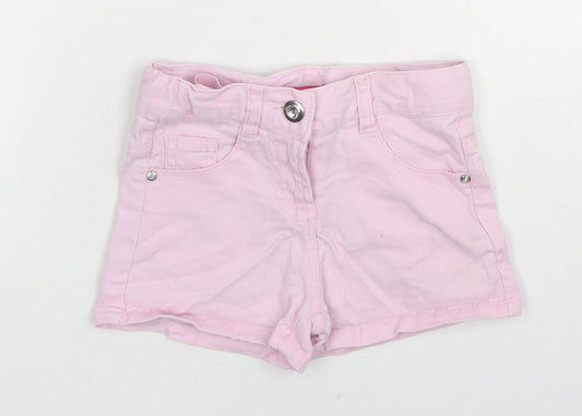 Young Dimension Girls Pink Cotton Boyfriend Shorts Size 2-3 Years L3 in Regular Zip