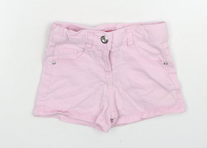 Young Dimension Girls Pink Cotton Boyfriend Shorts Size 2-3 Years L3 in Regular Zip