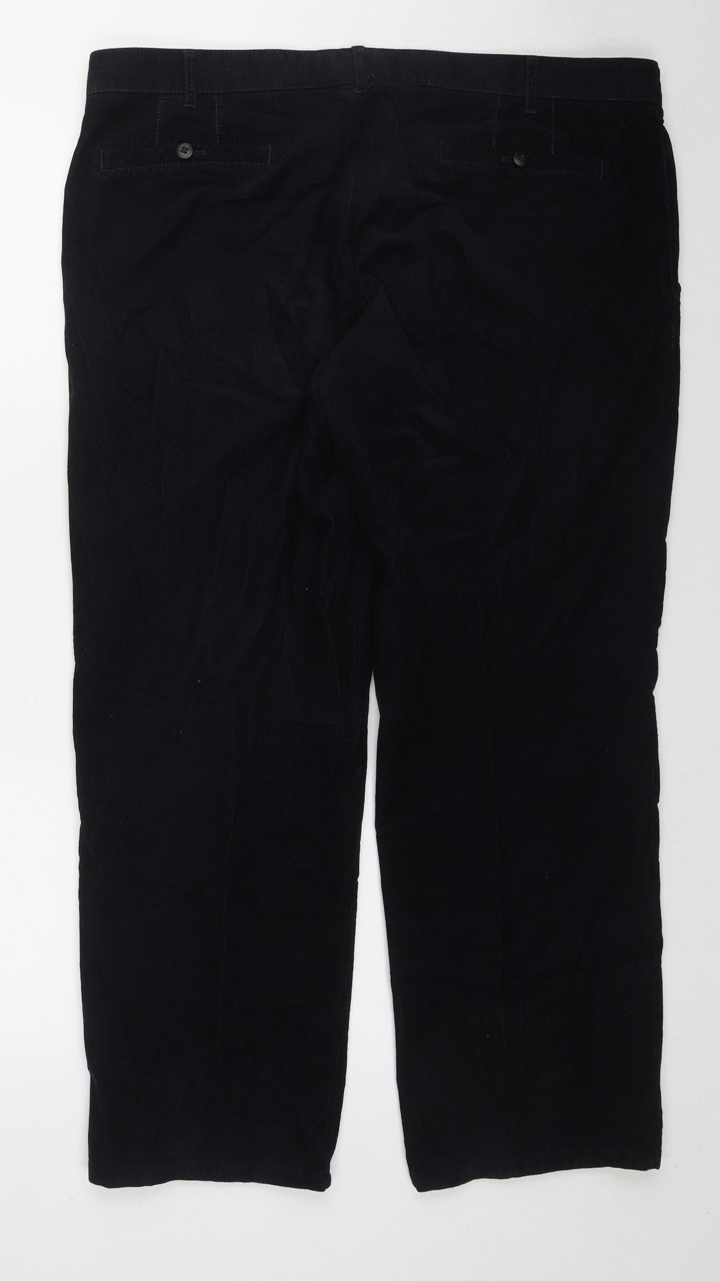 Meyer Mens Blue Cotton Trousers Size 42 in L30 in Regular Zip