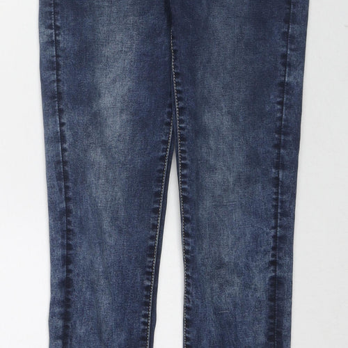 Studio Womens Blue Cotton Skinny Jeans Size 10 L28 in Regular Zip