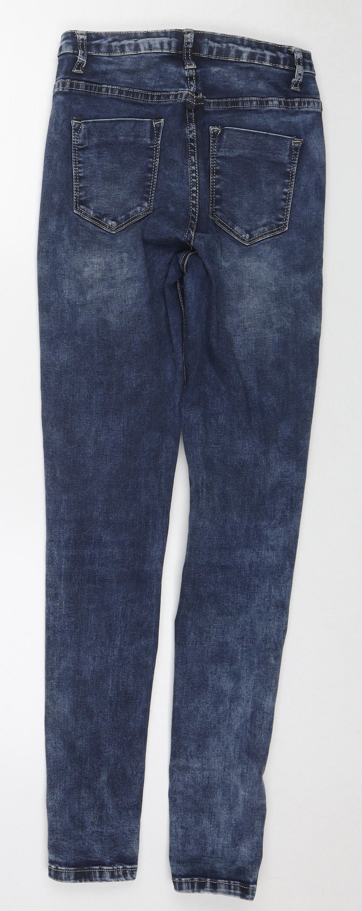 Studio Womens Blue Cotton Skinny Jeans Size 10 L28 in Regular Zip