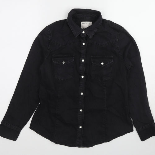 ASOS Womens Black Jacket Size 12 Snap
