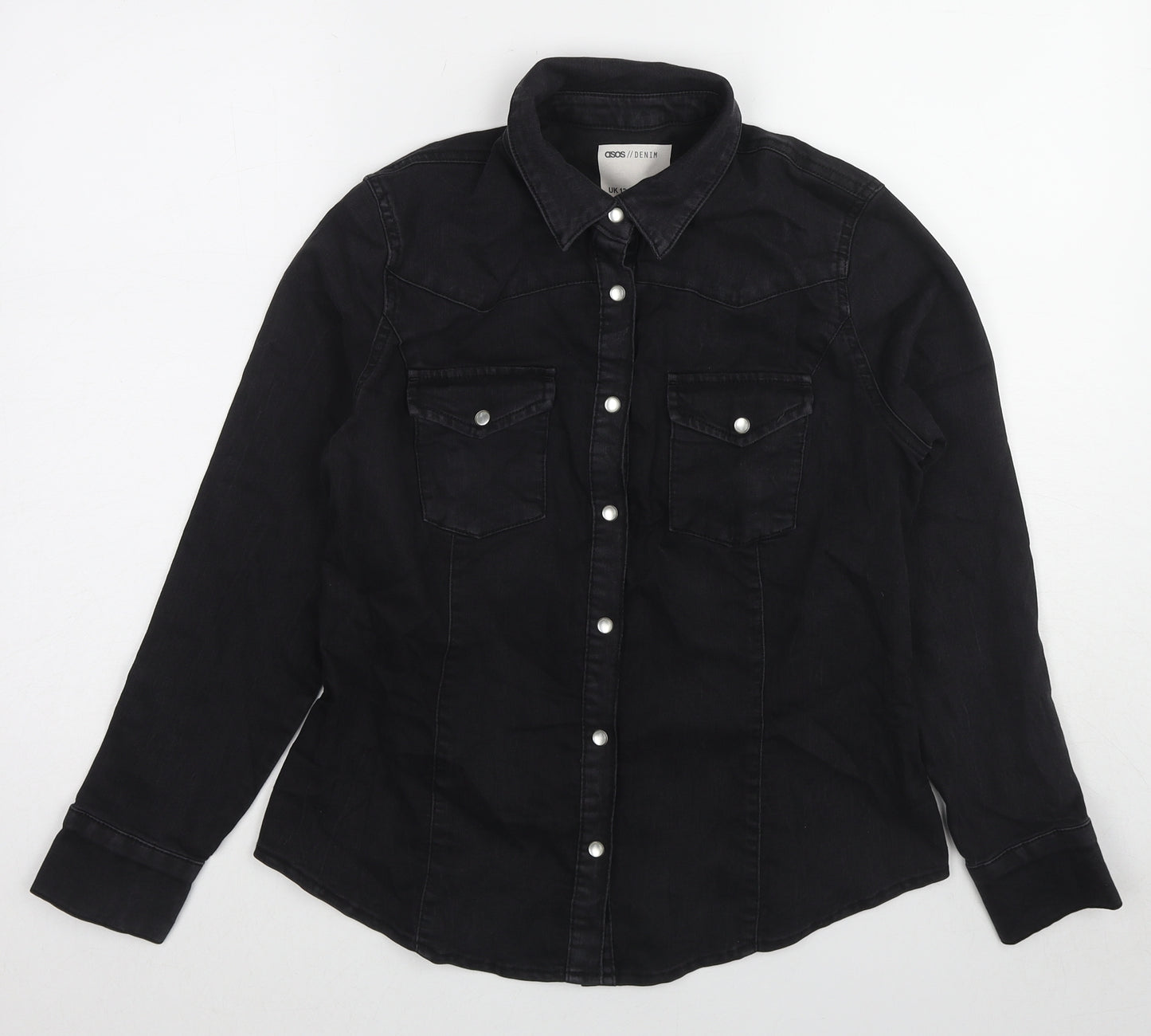 ASOS Womens Black Jacket Size 12 Snap