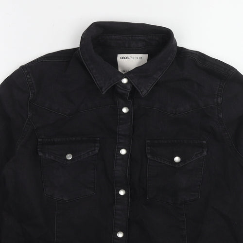ASOS Womens Black Jacket Size 12 Snap