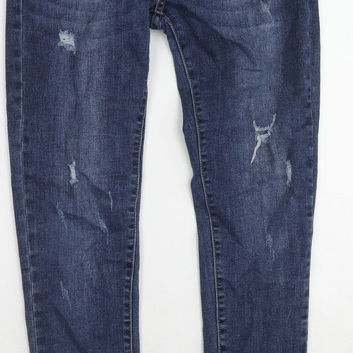 Fashion Jeans Womens Blue Cotton Skinny Jeans Size 12 L28 in Regular Zip