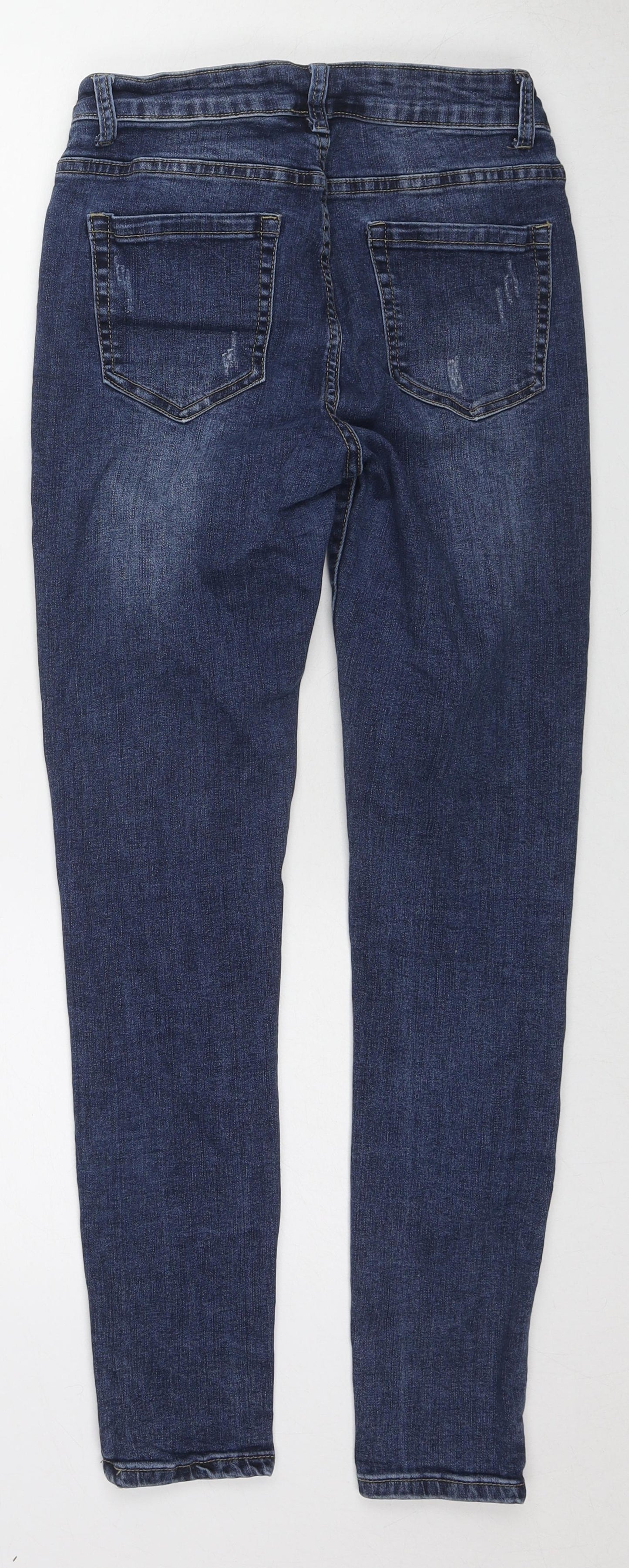 Fashion Jeans Womens Blue Cotton Skinny Jeans Size 12 L28 in Regular Zip
