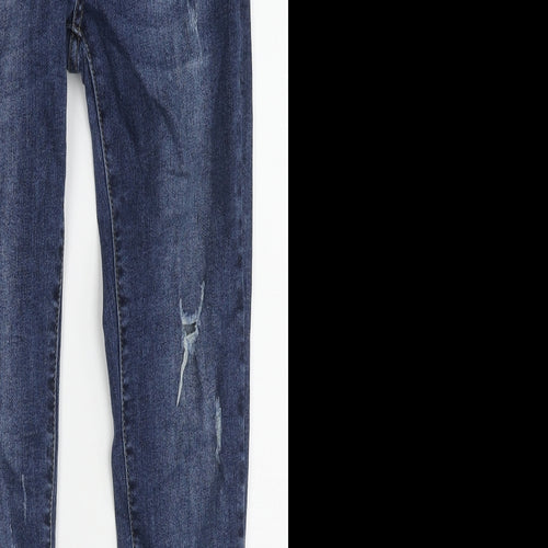 Fashion Jeans Womens Blue Cotton Skinny Jeans Size 12 L28 in Regular Zip