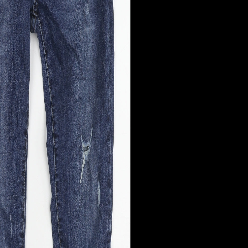 Fashion Jeans Womens Blue Cotton Skinny Jeans Size 12 L28 in Regular Zip