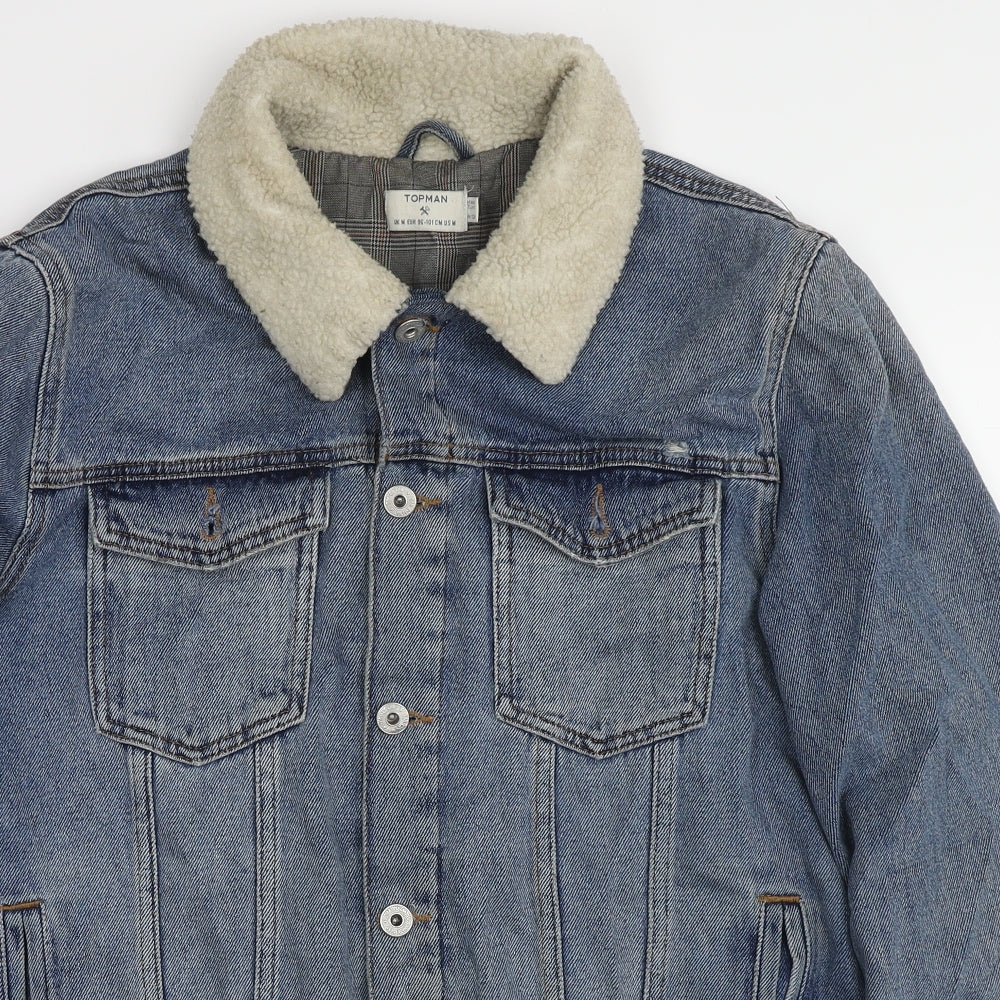 Topman Mens Blue Jacket Size M Button