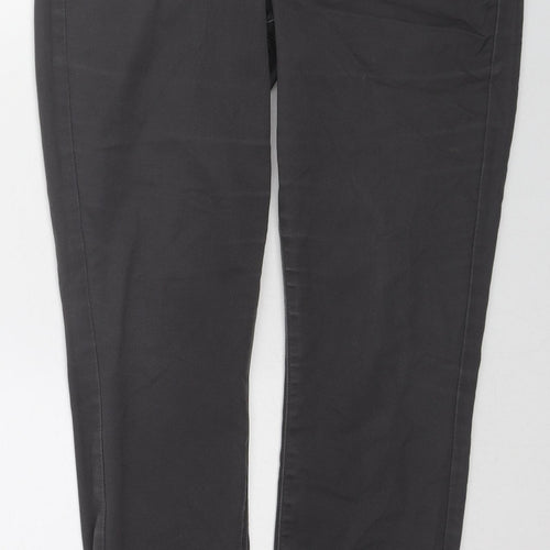 Wallis Womens Grey Cotton Skinny Jeans Size 10 L28 in Regular Zip
