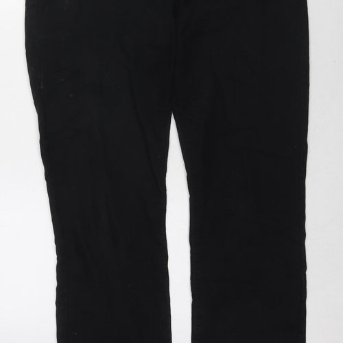 NEXT Womens Black Cotton Straight Jeans Size 16 L30 in Regular Zip