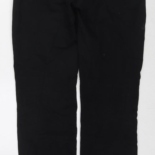 NEXT Womens Black Cotton Straight Jeans Size 16 L30 in Regular Zip