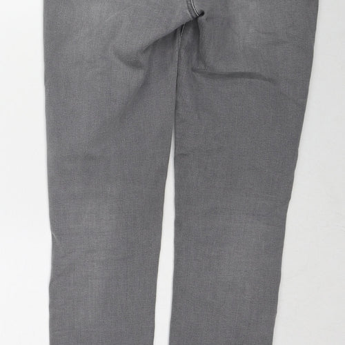 Mint Velvet Womens Grey Cotton Skinny Jeans Size 12 L29 in Regular Zip