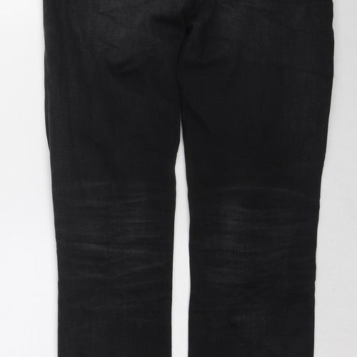 Nudie Womens Black Cotton Straight Jeans Size 29 in L30 in Regular Zip