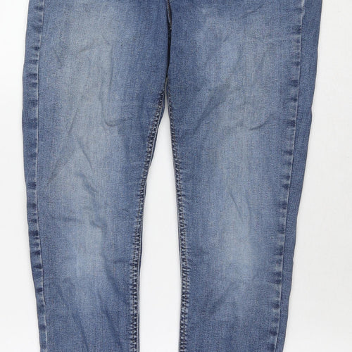 Topshop Womens Blue Cotton Skinny Jeans Size 28 L32 in Regular Zip