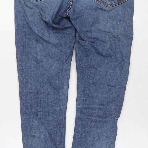 Topshop Womens Blue Cotton Skinny Jeans Size 28 L32 in Regular Zip