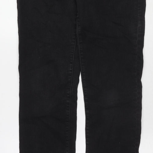 TU Womens Black Cotton Straight Jeans Size 10 L30 in Regular Zip