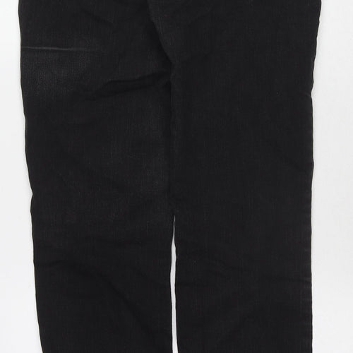 TU Womens Black Cotton Straight Jeans Size 10 L30 in Regular Zip