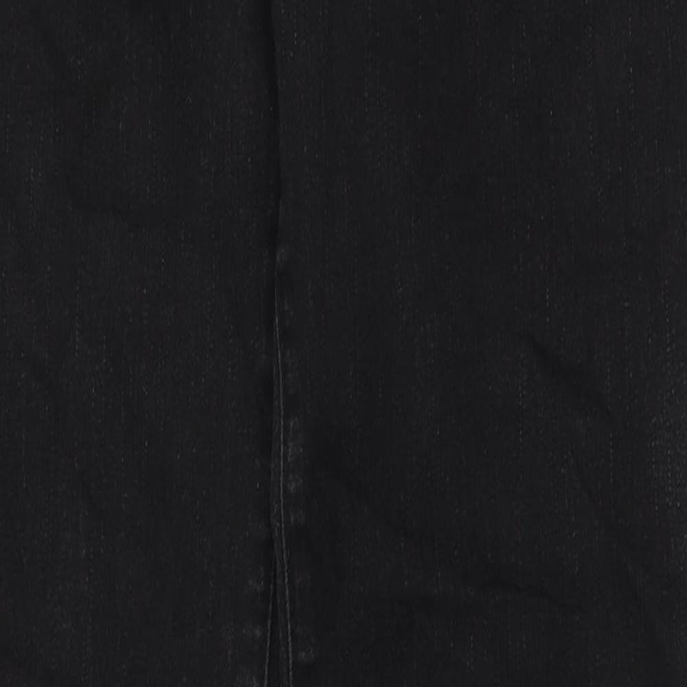 TU Womens Black Cotton Straight Jeans Size 10 L30 in Regular Zip