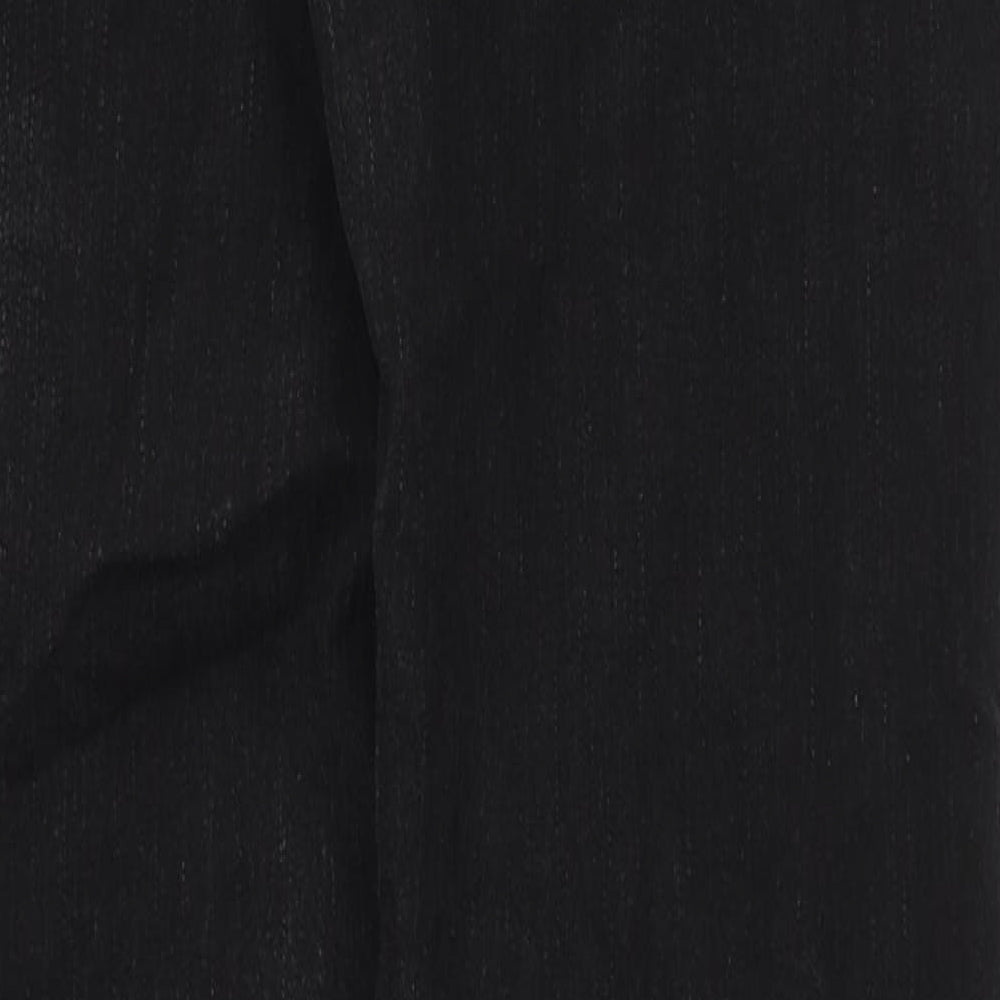 TU Womens Black Cotton Straight Jeans Size 10 L30 in Regular Zip