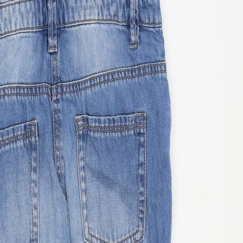 NEXT Girls Blue 100% Cotton Dungaree One-Piece Size 12 Years Buckle