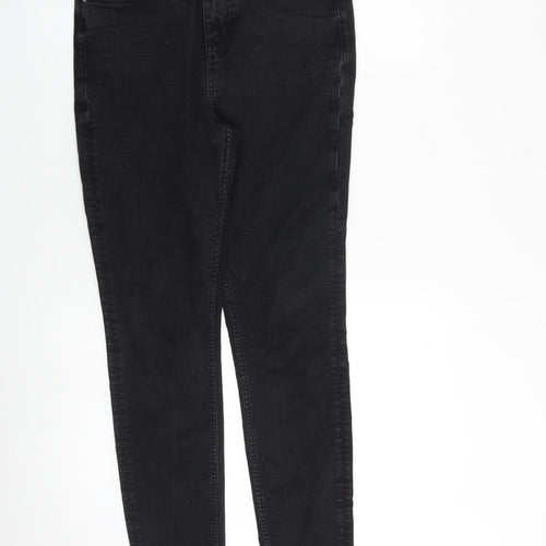 Marks and Spencer Womens Black Cotton Skinny Jeans Size 10 L29 in Slim Zip