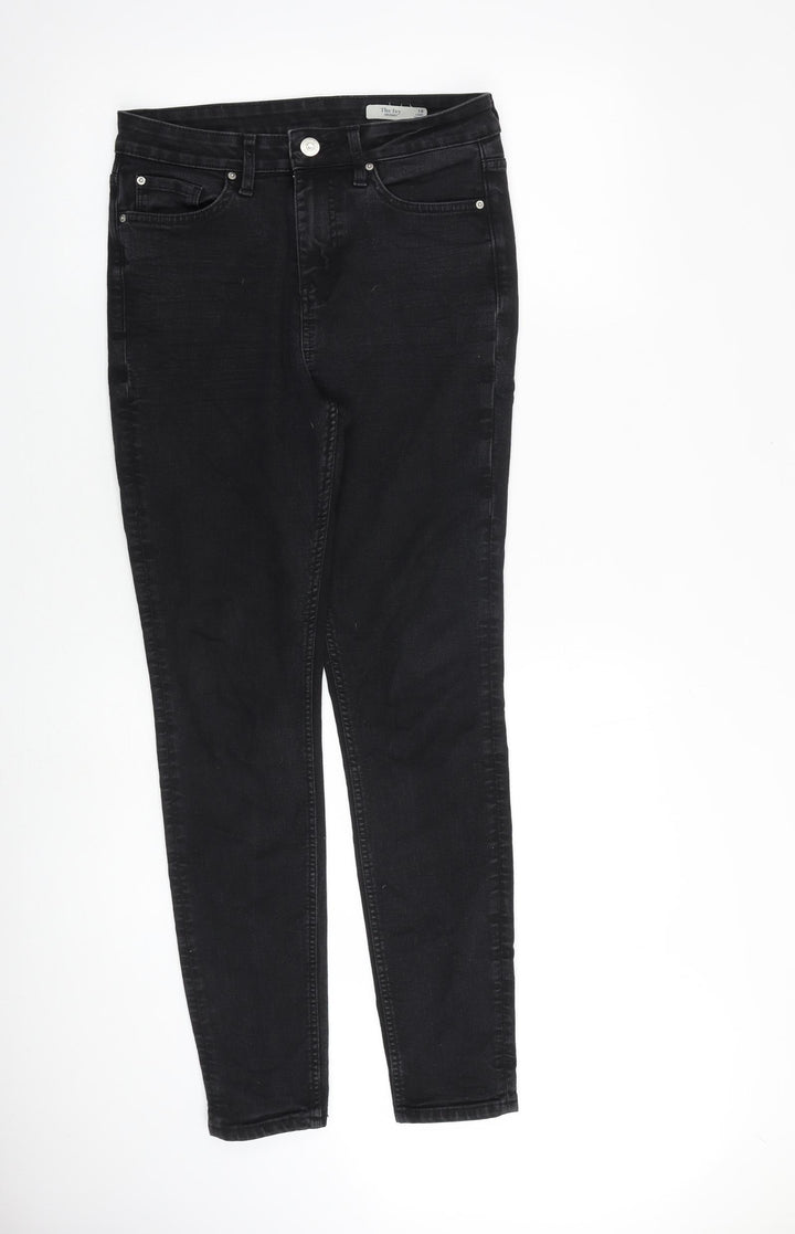 Marks and Spencer Womens Black Cotton Skinny Jeans Size 10 L29 in Slim Zip