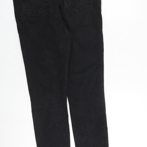 Marks and Spencer Womens Black Cotton Skinny Jeans Size 10 L29 in Slim Zip