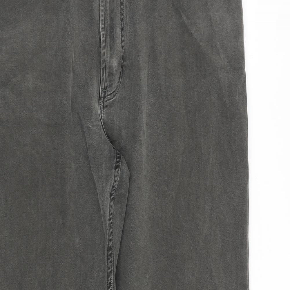 Blue Harbour Mens Grey Cotton Trousers Size 36 in L33 in Regular Zip