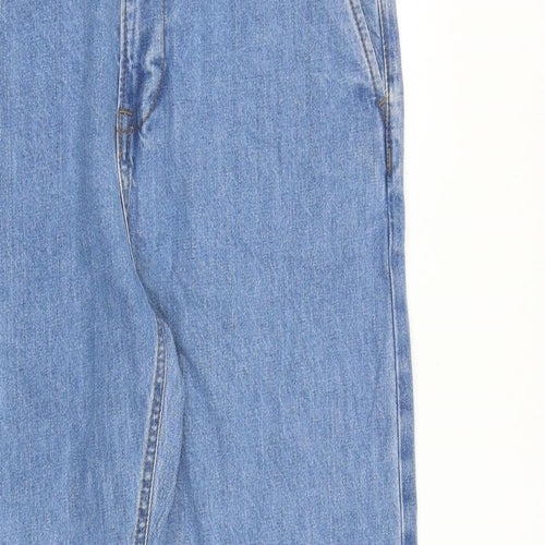 Marks and Spencer Mens Blue Cotton Straight Jeans Size 34 in L34 in Regular Zip