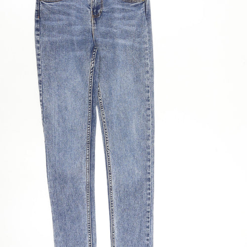 Denim & Co. Boys Blue Cotton Skinny Jeans Size 10-11 Years L27 in Slim Zip