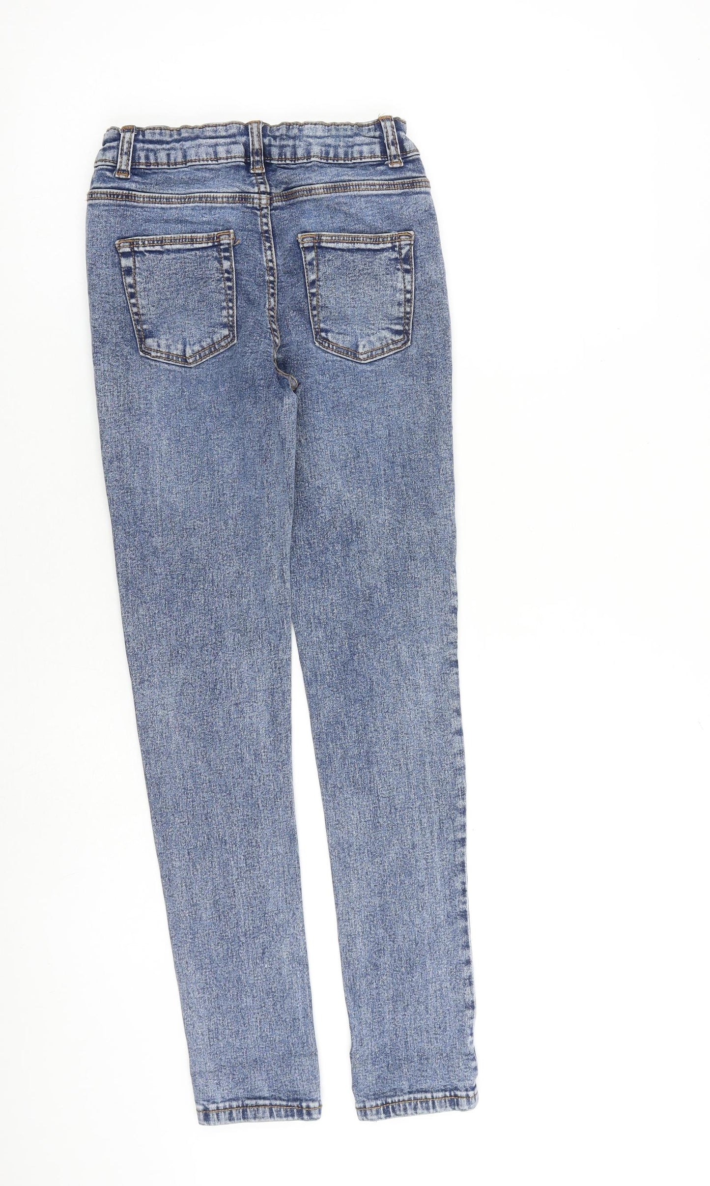 Denim & Co. Boys Blue Cotton Skinny Jeans Size 10-11 Years L27 in Slim Zip