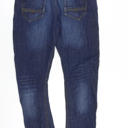 Marks and Spencer Boys Blue 100% Cotton Skinny Jeans Size 13-14 Years L28 in Regular Drawstring