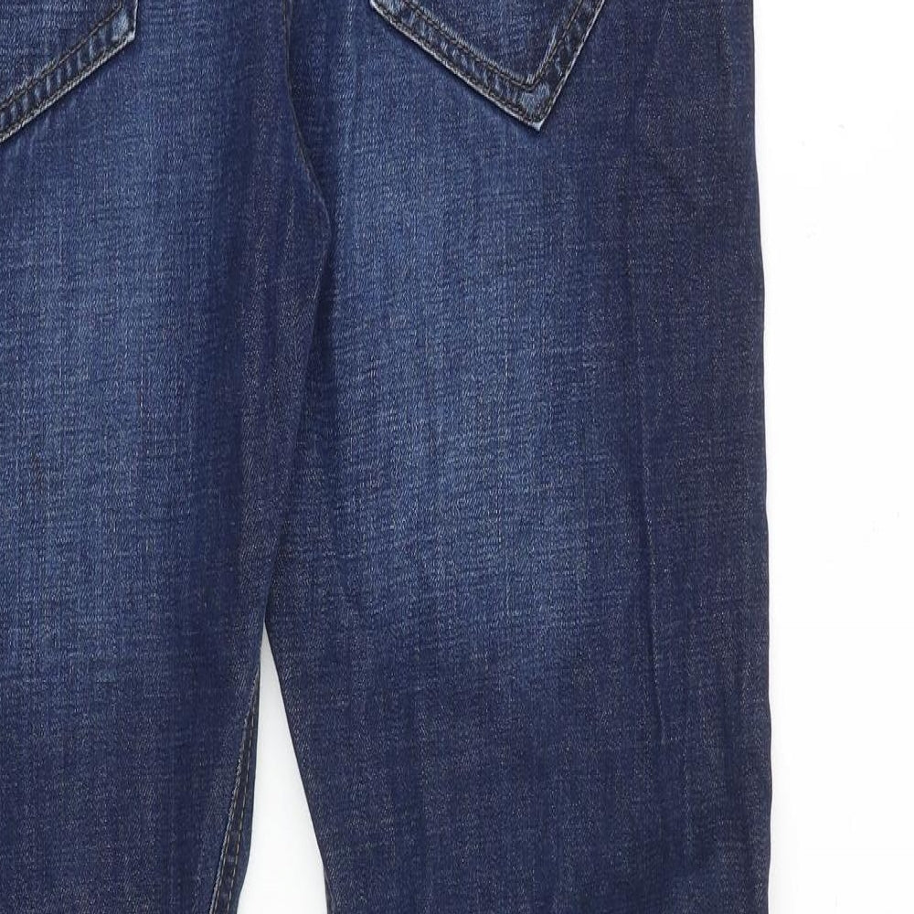 Marks and Spencer Boys Blue 100% Cotton Skinny Jeans Size 13-14 Years L28 in Regular Drawstring