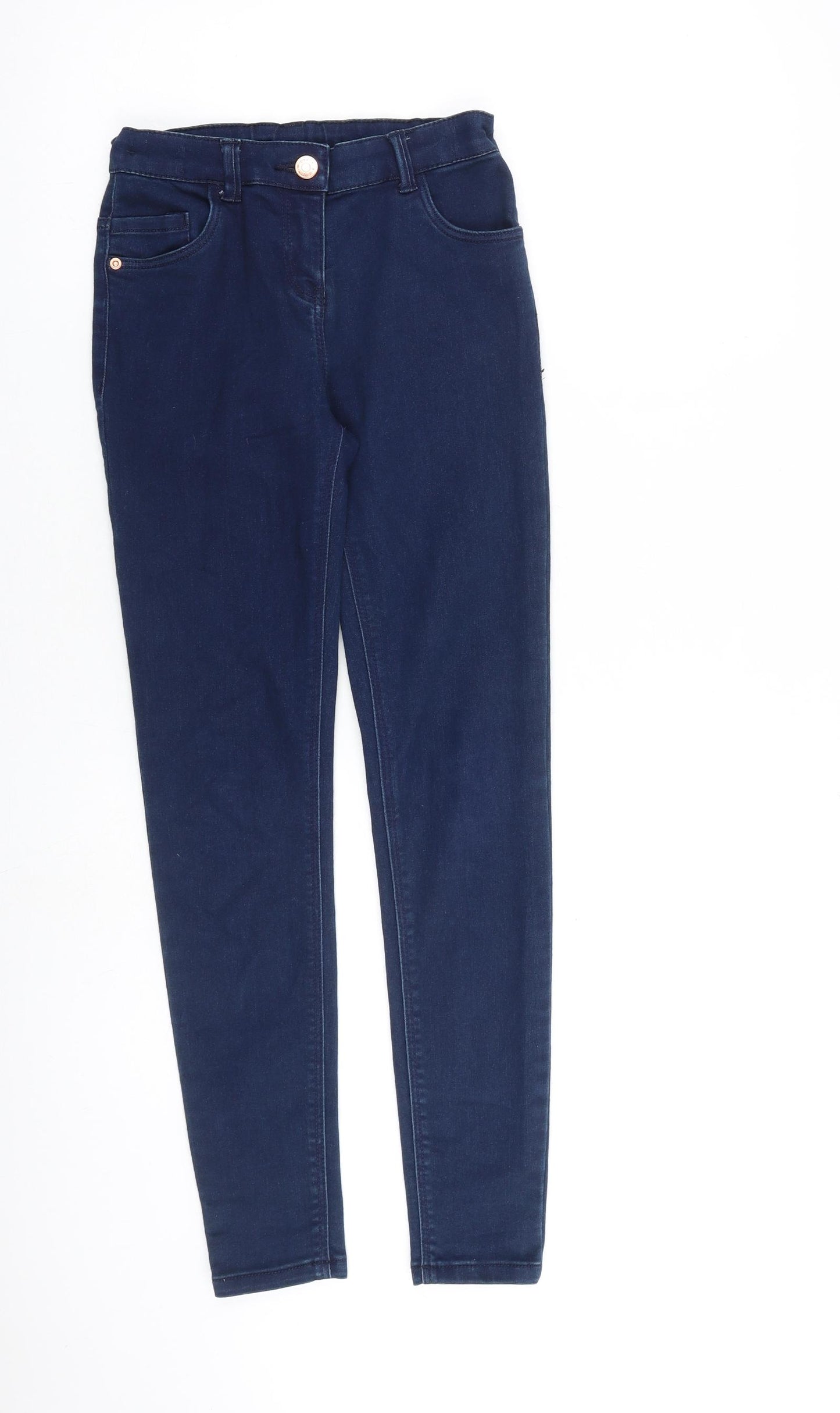 TU Girls Blue Cotton Skinny Jeans Size 12 Years L27 in Slim Zip