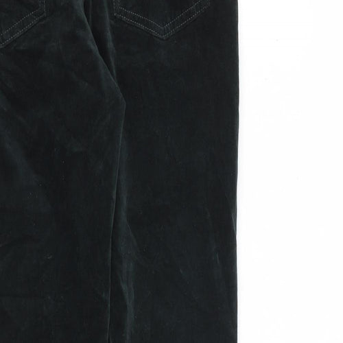 NEXT Womens Green Cotton Trousers Size 10 L29 in Slim Zip