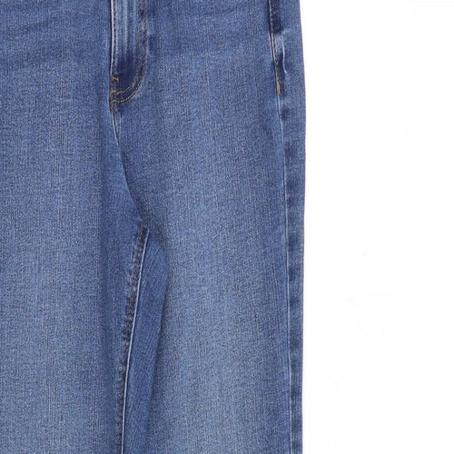New Look Womens Blue Paisley Cotton Bootcut Jeans Size 10 L31 in Regular Zip