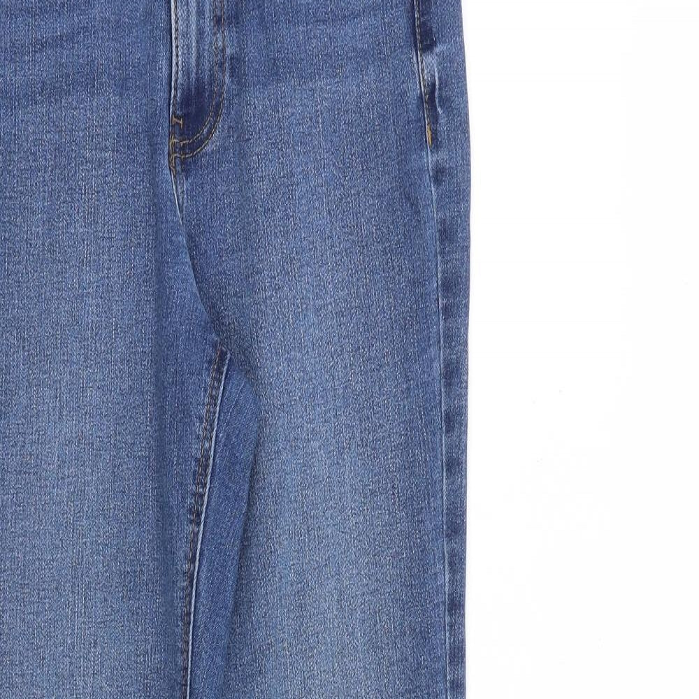 New Look Womens Blue Paisley Cotton Bootcut Jeans Size 10 L31 in Regular Zip