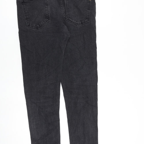 Zara Womens Grey Cotton Tapered Jeans Size 34 in L31 in Regular Zip