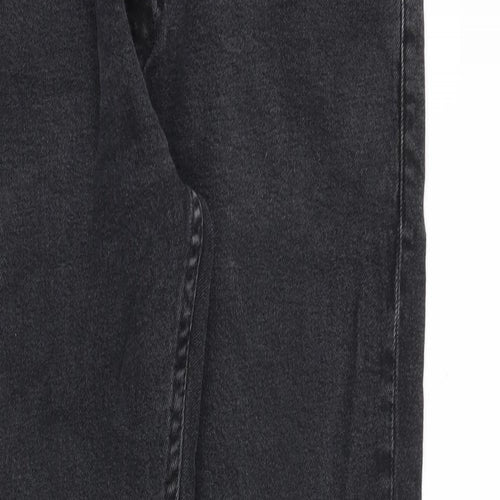 Zara Womens Grey Cotton Tapered Jeans Size 34 in L31 in Regular Zip
