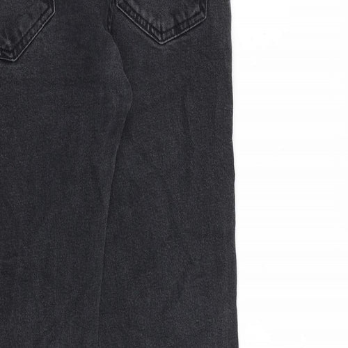 Zara Womens Grey Cotton Tapered Jeans Size 34 in L31 in Regular Zip